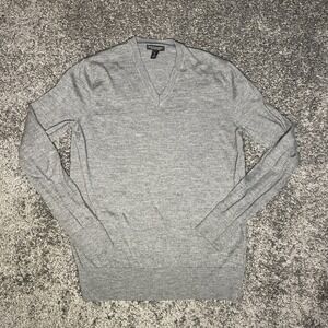 Men's Banana Republic Extra Fine Moreno 100% Wool Gray Sweater